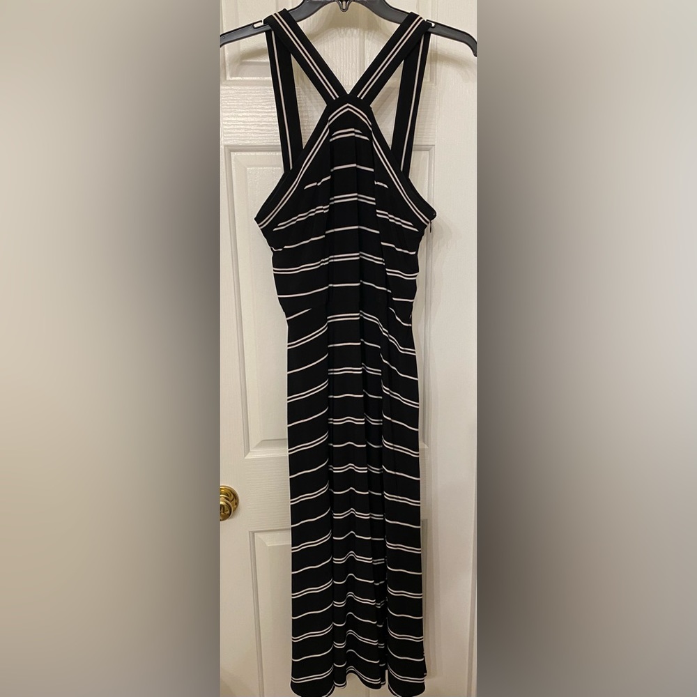 Tommy Hilfiger Black and White Striped Dress, Size 8,